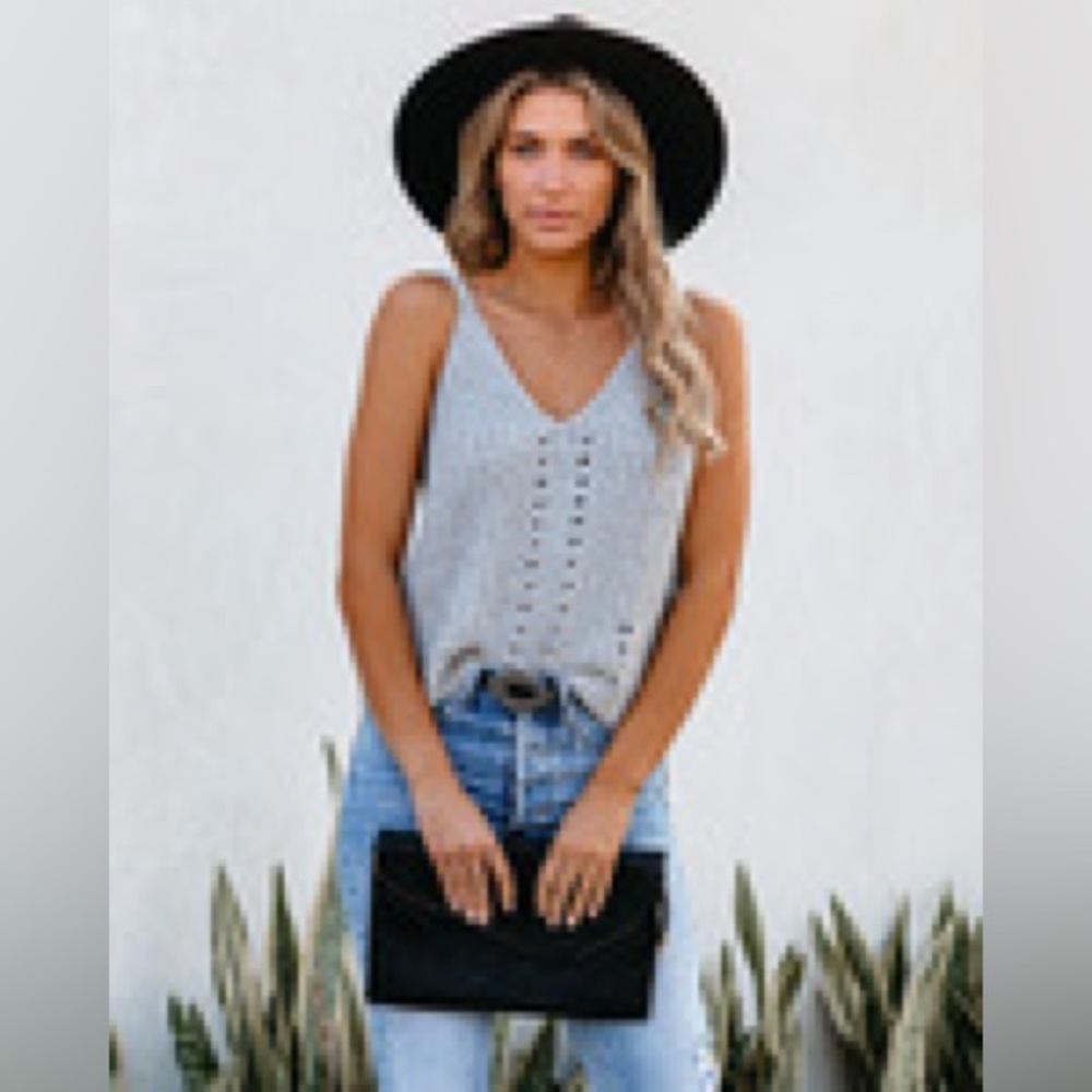Grey Knit Tank Top